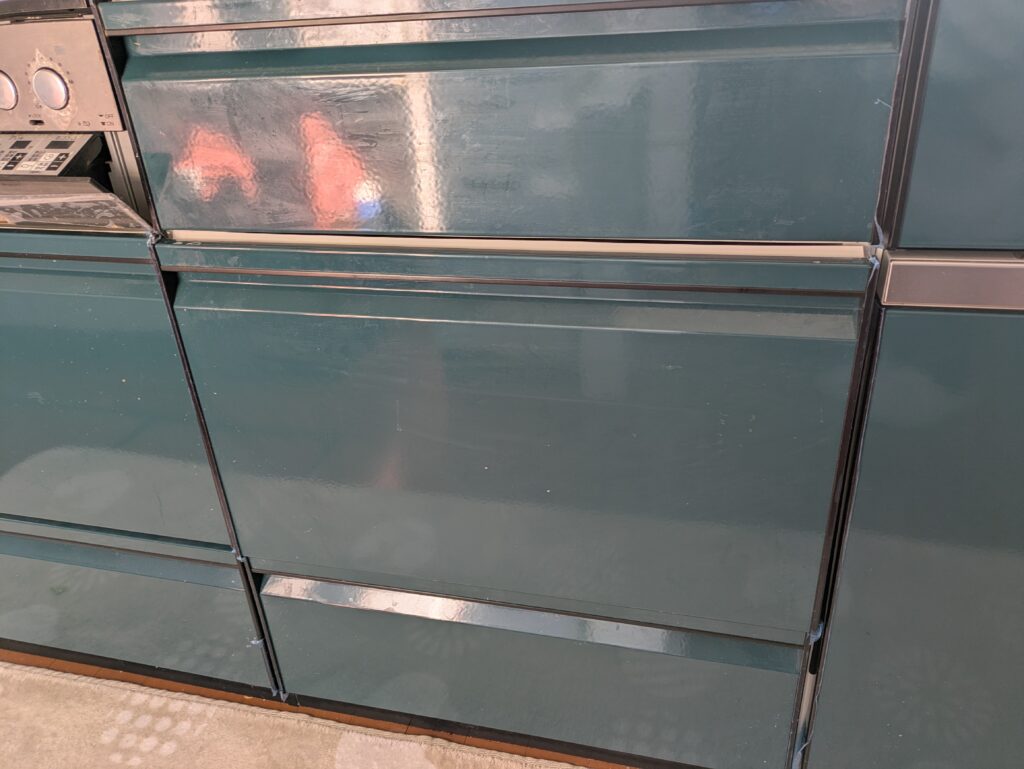 ブルーグリーンに付いた汚れ